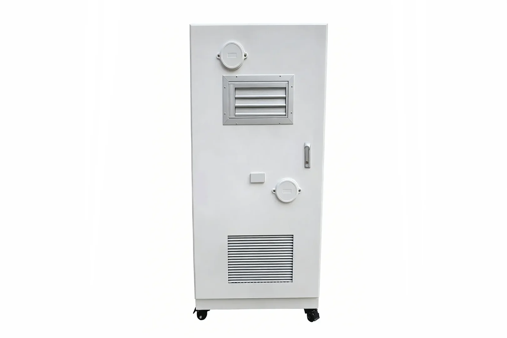 Outdoor explosion proof lithium battery cabinet with pressure relief valves and ventilation louvers