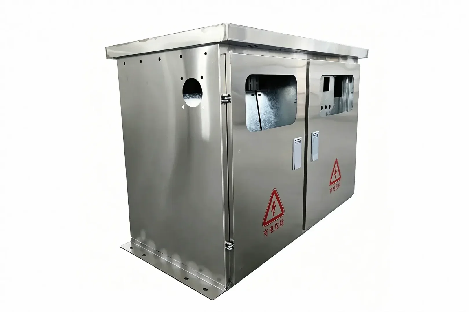304 stainless steel outdoor electrical enclosure, double door weatherproof power distribution cabinet